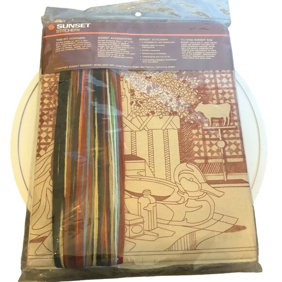 Sunset Stitchery Kit Country Collection 2233 Nancy Rossi 16" x 16" Wool 2233 NEW - Picture 7 of 8